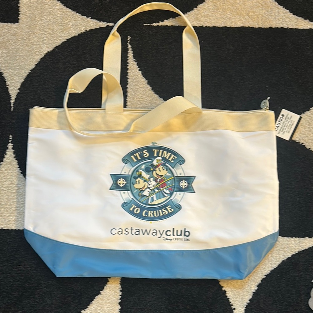 Castaway Blue and White Tote Bag
